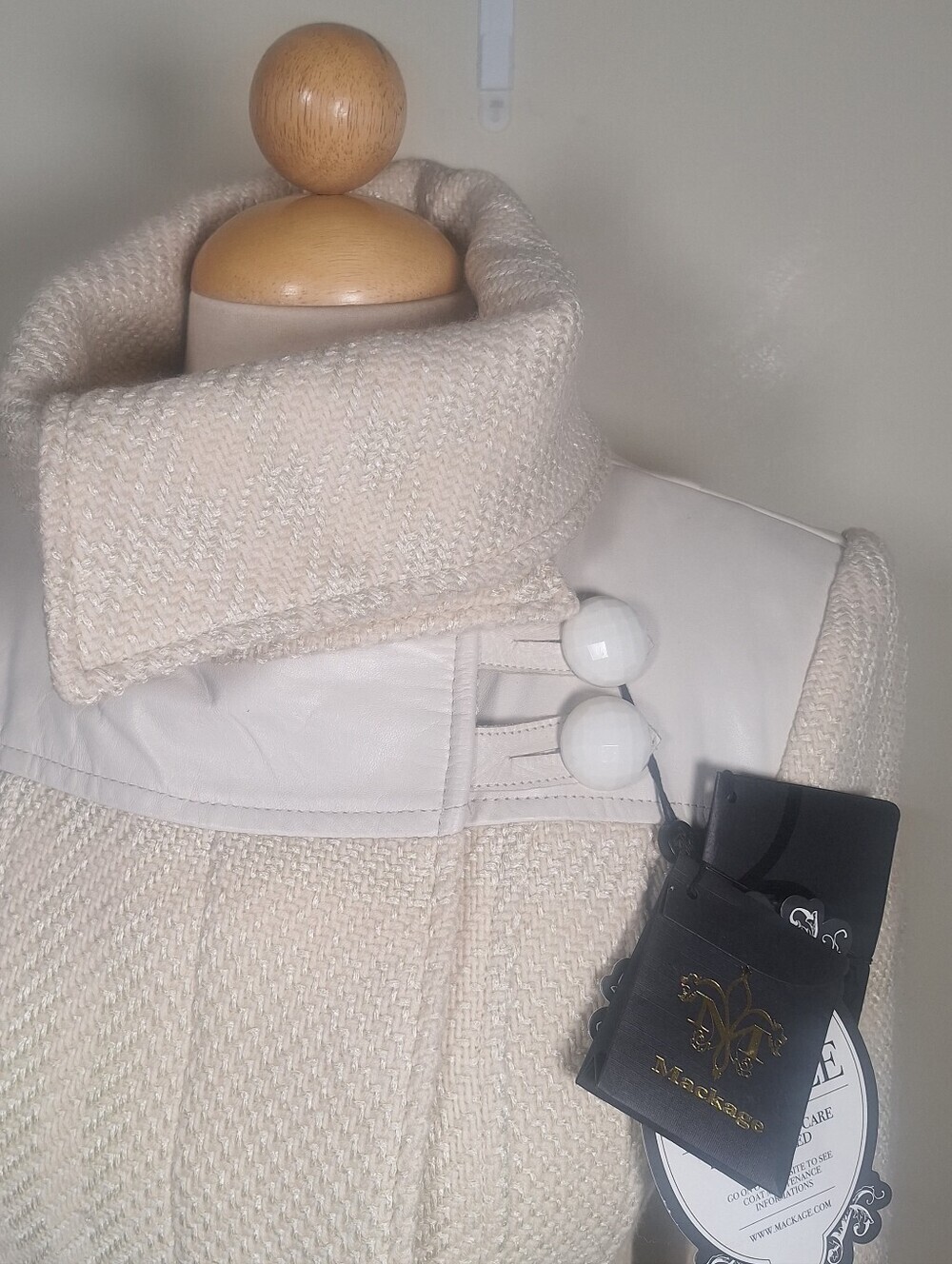 Mackage GIA Wool With Leather Trim Coat Size XS - Picture 2 of 13